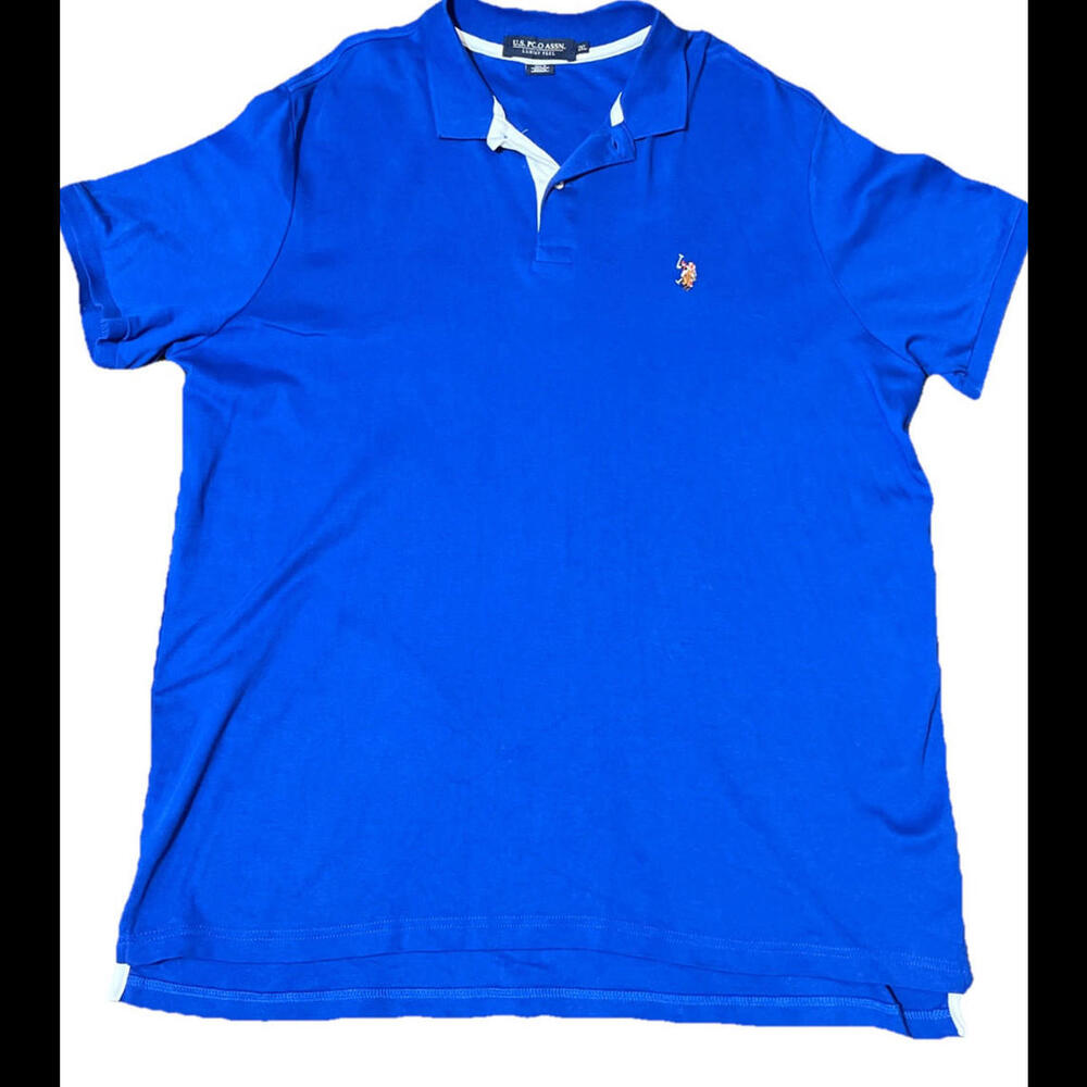 US Polo Assn. Luxury Feel Sz 2XL Long Sleeve Sleeve Collared Royal Blue